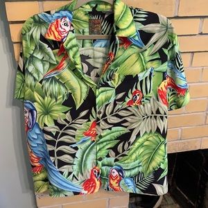 Pineapple Connection Hawaiian Button Up Shirt Sz L